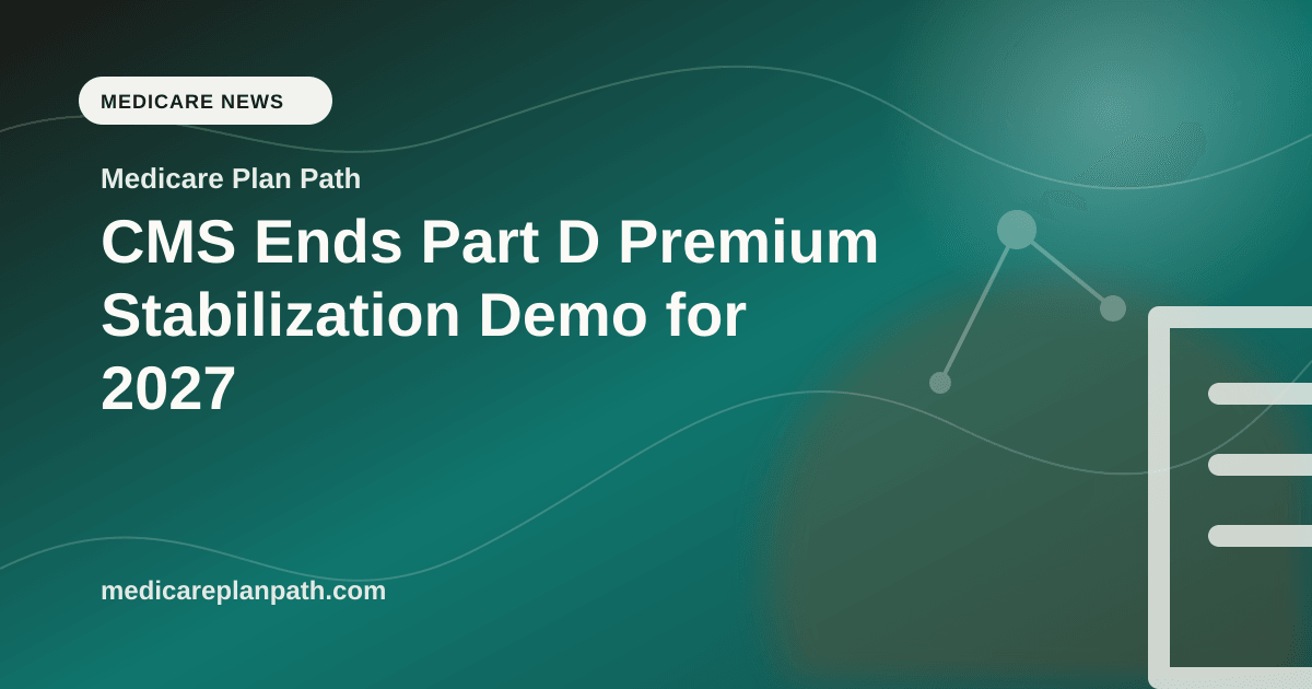 CMS Ends Part D Premium Stabilization Demo for 2027